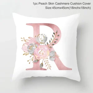 45x45cm Pink Letter Cushion Pillowcase Decorative Sofa Polyester