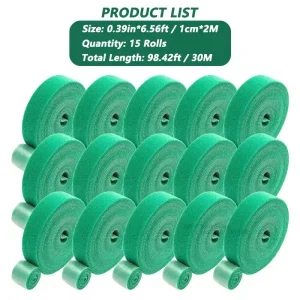 20/2M Nylon Plant Ties Plant Bandage Hook Tie Loop Adjustable Plant Support Reusable Fastener Tape for Home Garden Accessories