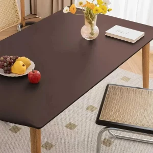 1PC Leather Elastic tablecloth Custom Square Round Table cover Waterproof dinning table cloth Protector Desk mat
