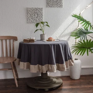 100% Cotton Round Table Cloth Washable Vintage Ruffle Tablecloth For Wedding Party Dining Banquet Decor Living Room Table Cloth