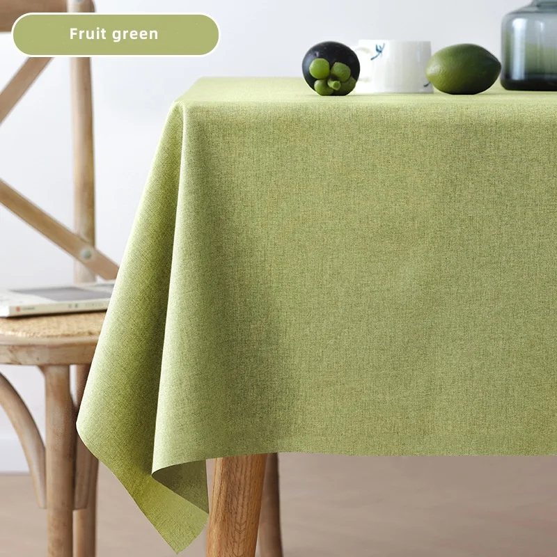 Rectangular Tablecloth Cotton And Linen Tablecloth Waterproof Oil-Proof Solid Color Cover Towel Home Dining Table Decoration - الصورة 12