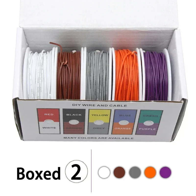 (5 Colors Mix Kit)UL1007 Wire PVC Insulation Tinned Copper Cable Stranded Electrical Line 30/28/26/24/22/20/18/16 AWG PCB Wire - الصورة 8