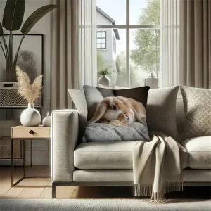 1PC Easter Bunny Reading Pillow Cover ,Decorative sofa cushion cover, home decoration, 2D printing.