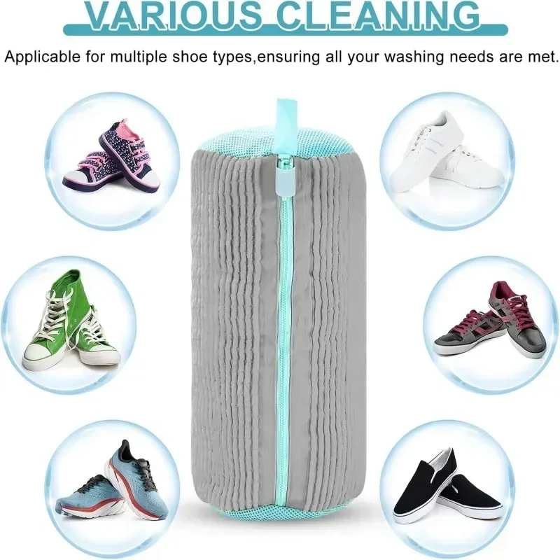 Machine Washable Shoe Washing & Drying Bag with Soft Fiber - Durable Polyester Laundry Protector for Shoes Adjustable Strap - الصورة 4