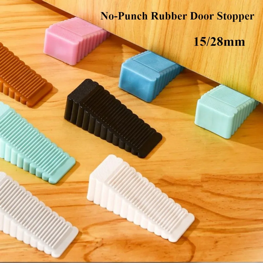 Safety Silicone Door Stop Block Wedge Stop Door Stopper Home Offices Door Rear Retainer Impact Stopper Rubber Stops No Drill