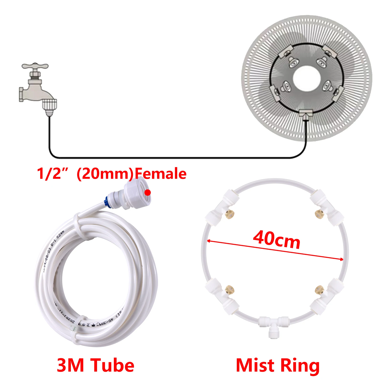 Outdoor Misting Cooling System 3/6/10m Garden Patio Terrace Balcony Drop Temperature Nebulizer DIY Fan Cooler Fog Sprayer - الصورة 13
