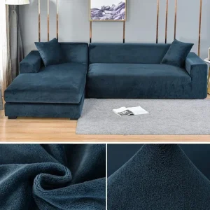 Velvet Sofa Cover Thick Elastic 1/2/3/4 Seater Sofa Cover for Living Room Velvet Plush L Shaped Corner Sofa Cover