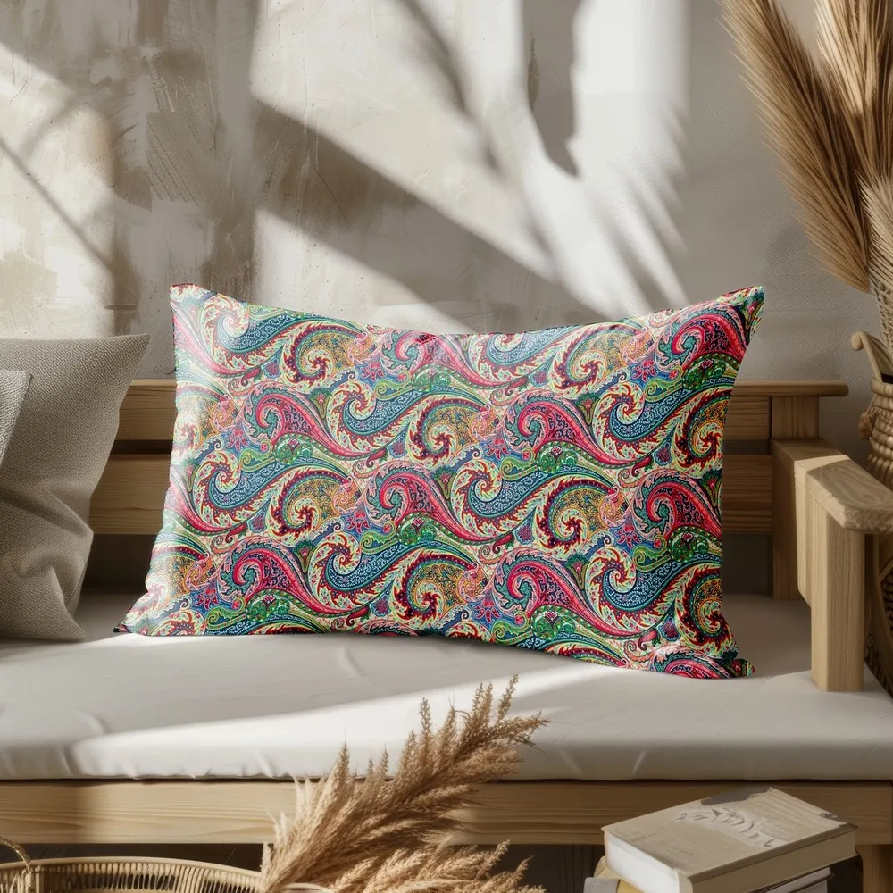 Home Decor Colorful Ethnic Pattern Cushion Suitable For Sofa Bedroom Car Pillow Cover Cushion Rectangular Back Cushion - Image 4
