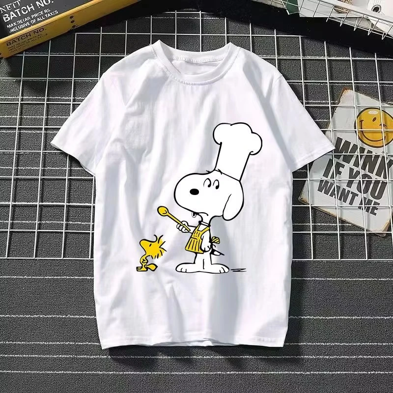 2025 New Snoopy Printing Cotton T-shirt Animation Cartoon Men and Women with The Same Loose Pure Cotton Cute Pure Cotton Top - Image 7