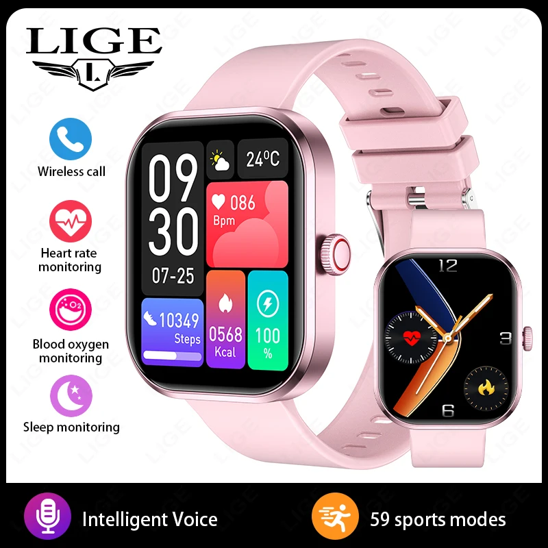 LIGE 2.01” HD Screen Custom Watch Face Smart Watch Women Waterproof Sport Ladies Watches BT Call Health Monitor Women Smartwatch - Image 11