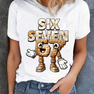Funny 67 Brainrot Women T Shirts for Laddy Six Seven Brain Rot T-Shirt Party Tshirt for Girls T shirt for Woman Tops Tees