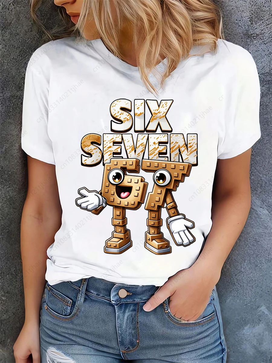 Funny 67 Brainrot Women T Shirts for Laddy Six Seven Brain Rot T-Shirt Party Tshirt for Girls T shirt for Woman Tops Tees - Image 9