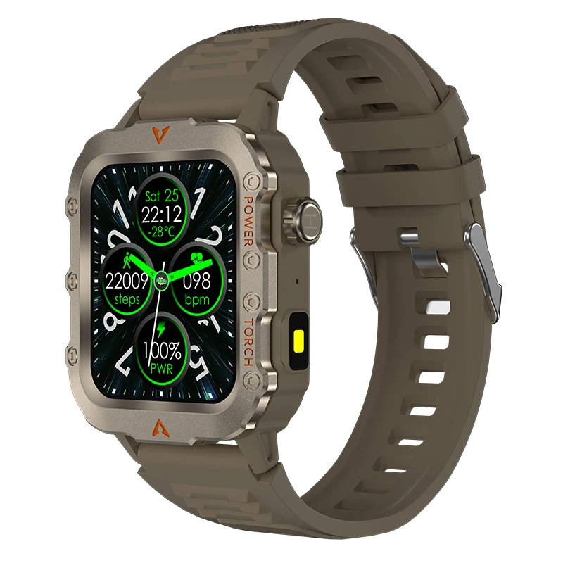 Flashlight Smartwatch Fitness Clock Health Monitor Waterproof Smart Watch Bluetooth Call Sports Watches for Man IOS Android 2025 - الصورة 7