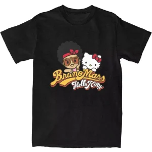 Haikyuu Bruno Mars Hello Kitty T-shirt Cotton T-shirt Women's Fashion T-shirt Retro Y2K Design Round Neck Short Sleeve T-shirt