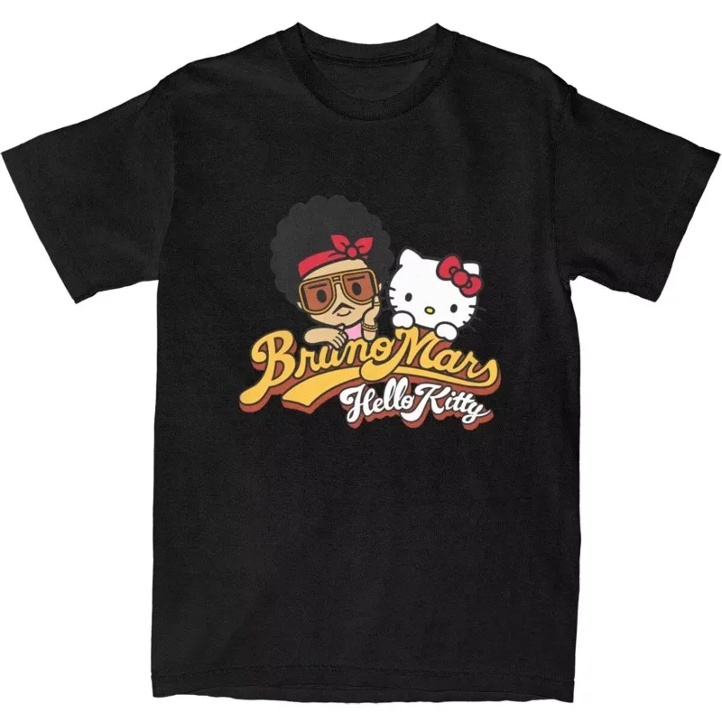 Haikyuu Bruno Mars Hello Kitty T-shirt Cotton T-shirt Women's Fashion T-shirt Retro Y2K Design Round Neck Short Sleeve T-shirt