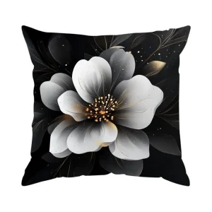 Home Decor Black & White Floral Patterned Cushion Covers Pattern Cushion Cover Suitable for Sofa Bedroom Car Pillow Cover