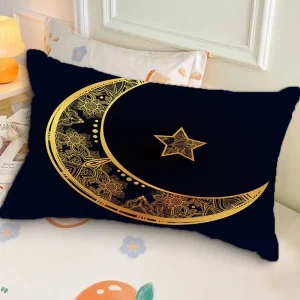 Aesthetic Moonlight Pattern Ins-style Rectangular Pillow | Single-Sided Sofa Pillowcase for Bedroom