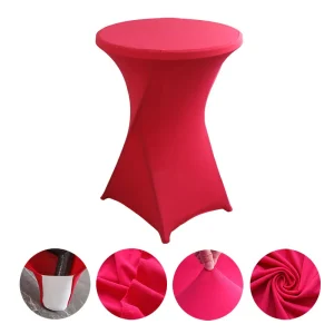 Creative Simple Style Solid Color Polyester Round Banquet Elastic Table Set Hotel Wedding Decoration Cocktail Bar Table Set