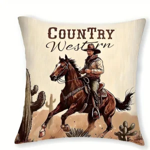 1/4pcs Country Western Cowboy Wild West Themed Pillowcases Sofa cushion cover home bedroom room decoration