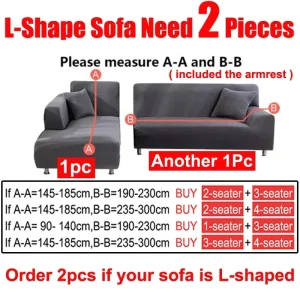 Velvet Sofa Cover Thick Elastic 1/2/3/4 Seater Sofa Cover for Living Room Velvet Plush L Shaped Corner Sofa Cover