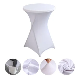 Creative Simple Style Solid Color Polyester Round Banquet Elastic Table Set Hotel Wedding Decoration Cocktail Bar Table Set