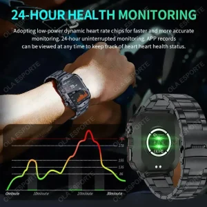 2026 Rugged Military Smart Watch Men's Watch 2.01Inch HD Touch Screen Voice Bluetooth Call LED Flashlight Outdoor Smartwatch Man