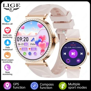 LIGE 1,27inch Smart Watch For Women Health Sport Lady Watch Luxury Heart Rate Sleep Monitor Waterproof Bluetooth Call Smartwatch