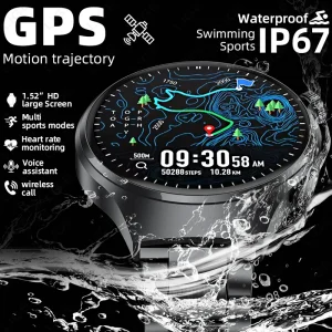 LIGE New GPS Smart Watches Outdoor Sports Fitness Smartwatch Heart Rate Monitori Bracelet Voice Assistant Bluetooth Call Watches