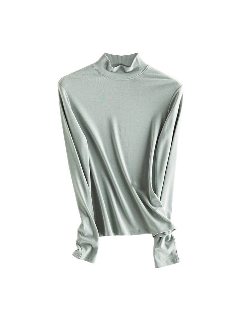 SuyaDream, Women Bottoming T Shirt, 28%Wool 37%Cotton, Long Sleeves, Solid Basic Thermal Shirt, 2025 Autumn Winter Top - Image 9