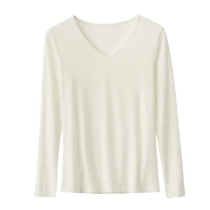 SuyaDream Women Knitted T Shirt Silk Viscose Blend Long Sleeves Solid Basic Cozy Tee 2026 Spring Summer Ribs Top Pink Blue