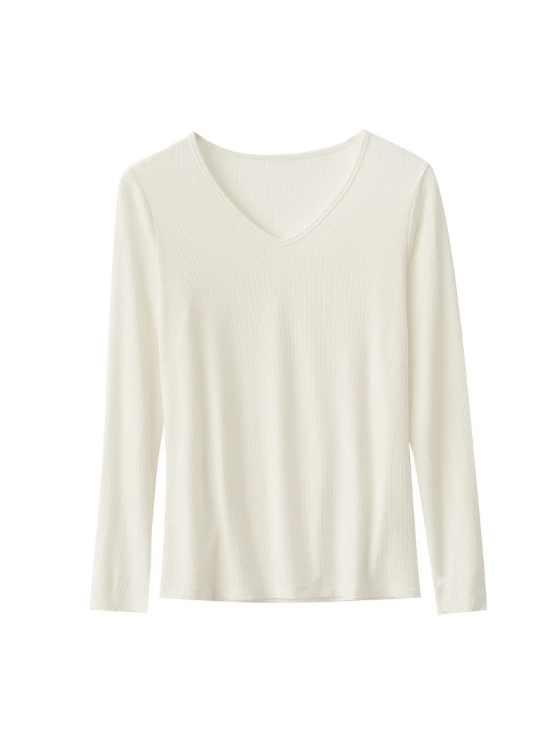 SuyaDream Women Knitted T Shirt Silk Viscose Blend Long Sleeves Solid Basic Cozy Tee 2026 Spring Summer Ribs Top Pink Blue - Image 11