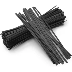 100Pcs BK WH Oblate Iron Wire Twist Ties Heavy Duty Coated Garden Ties for Outdoor Indoor Plants Tomato Cucumber Vines Support