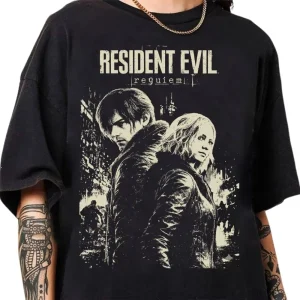 Retro Resident Evil Requiem T-shirt, Resident Evil Game T-shirt, Summer New Cotton Retro Unisex Casual Fashion T-shirt
