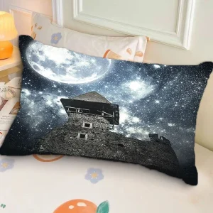 Aesthetic Moonlight Pattern Ins-style Rectangular Pillow | Single-Sided Sofa Pillowcase for Bedroom