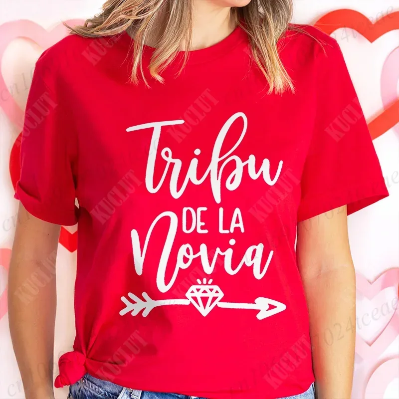 Spanish Team Bride Tribe T-shirt Girls Single Farewell Bachelorette Party Shirt Bridal Shower Wedding Party Tops Women Clothing - الصورة 5