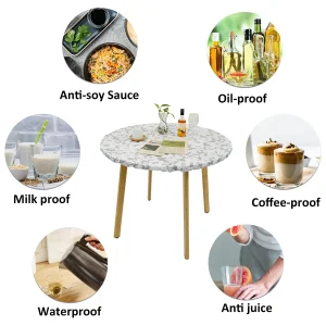 Round Tablecloth PVC Waterproof Oil-Proof Elastic Edged Party Wedding Table Cloth Home Decor Kitchen Table Protection Cover