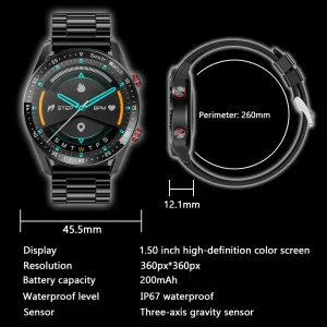 2024 New Smart Watch Men 1.5 inch Full Touch Screen Bluetooth Call Business Man Watches Fitnes Sports Smartwatch For Android IOS