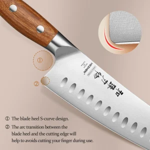 HEZHEN 1PC or 5PC Kitchen Knife Set 1.4116 steel Red Wood Handle Cook Tools Core Blade Kitchen Knife Accessories Box Packing