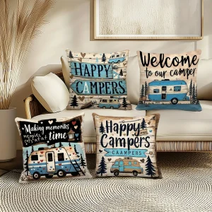Campers' Paradise: Unique Decorative Pillow Covers with RV and Nature Designs Sofa cushion cover home room decoration