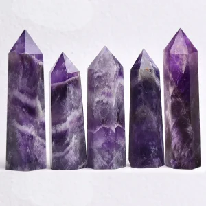 Natural Stone and Crystals Point Wand Witchcraft Rose Quartz Amethyst Home Decor Mineral Reiki Healing Stones Crafts Room Decor