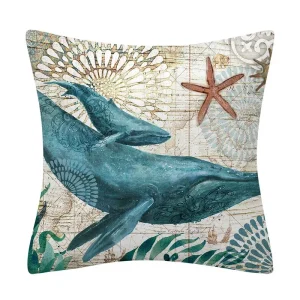 Marine Animal Decorative Pillowcase Sofa Cushion Sea Turtle Shell Cushion Home Decorative Pillowcase