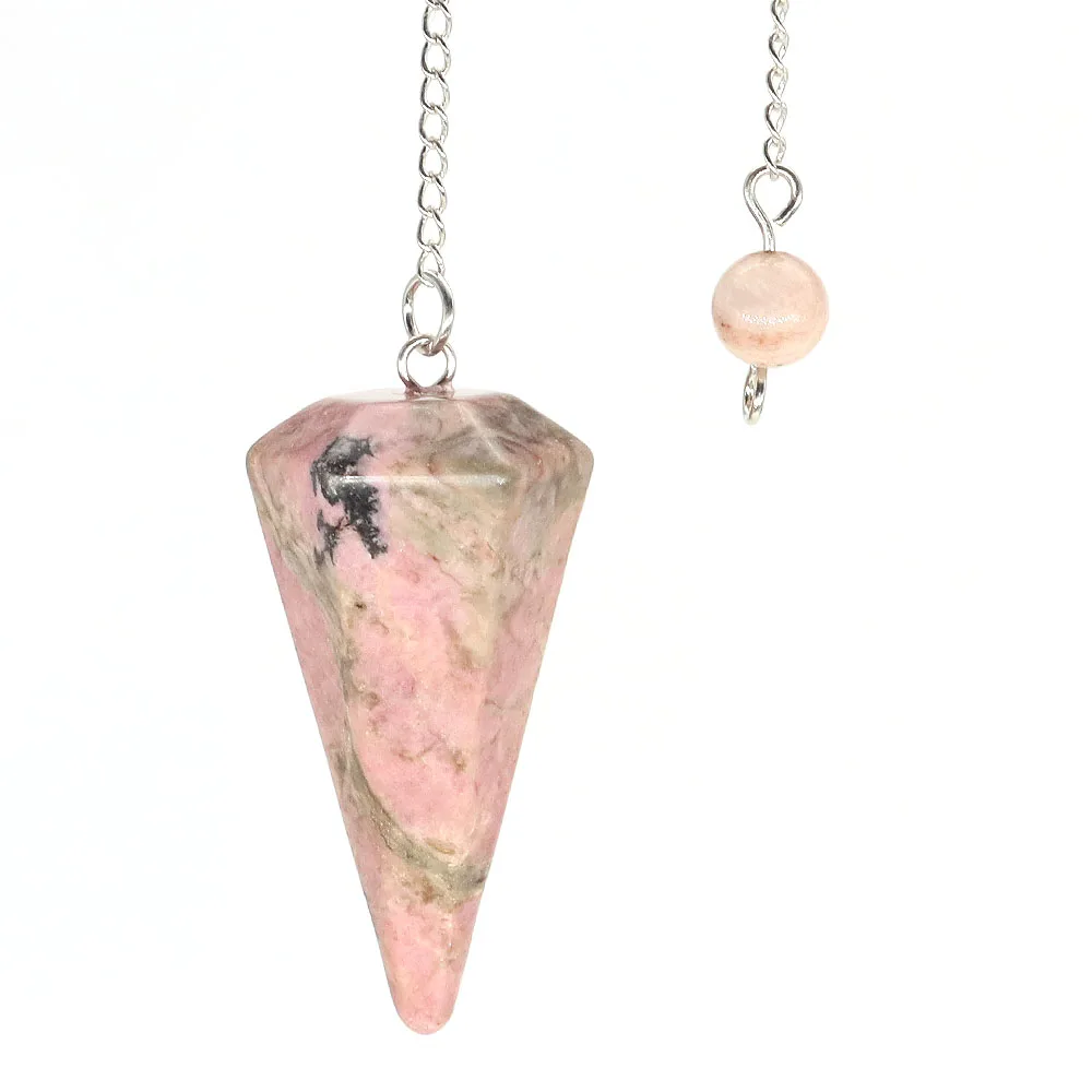 Natural Crystal Pendulums for Divination Dowsing Amethyst Pink Quartz Pendulum Reiki Healing Gem Stone Pendant Pendulos - الصورة 13
