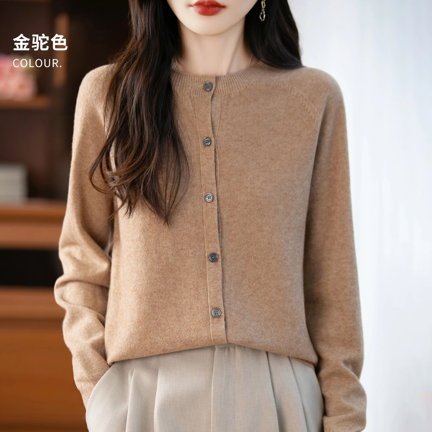 Classic Merino Wool Woman Sweater Basic Female Autumn Winter Knitted Cardigan Elegant Ladies Cashmere Long Sleeve Clothing Tops - Image 20