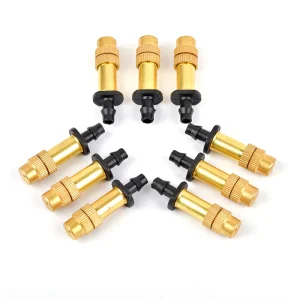 5-100Pcs Garden Watering Irrigation Cooling Atomization Sprinklers Adjustable Brass Mist Particles Fine Mist Connection 4/7 Hose
