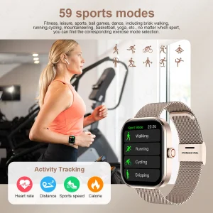 LIGE 2.01” HD Screen Custom Watch Face Smart Watch Women Waterproof Sport Ladies Watches BT Call Health Monitor Women Smartwatch