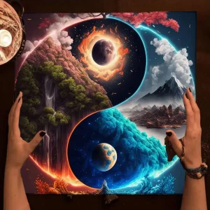 Tarot Card Tablecloth Altar Cloth  Moon Planets Tarot Tablecloth For Spread Tarot Reading Waterfall Scenery Wall Decor Tapestry