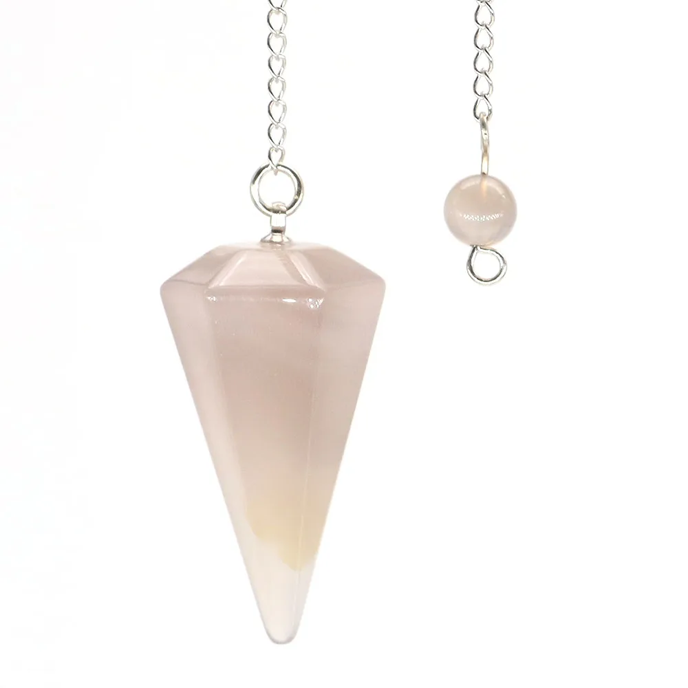 Natural Crystal Pendulums for Divination Dowsing Amethyst Pink Quartz Pendulum Reiki Healing Gem Stone Pendant Pendulos - الصورة 12