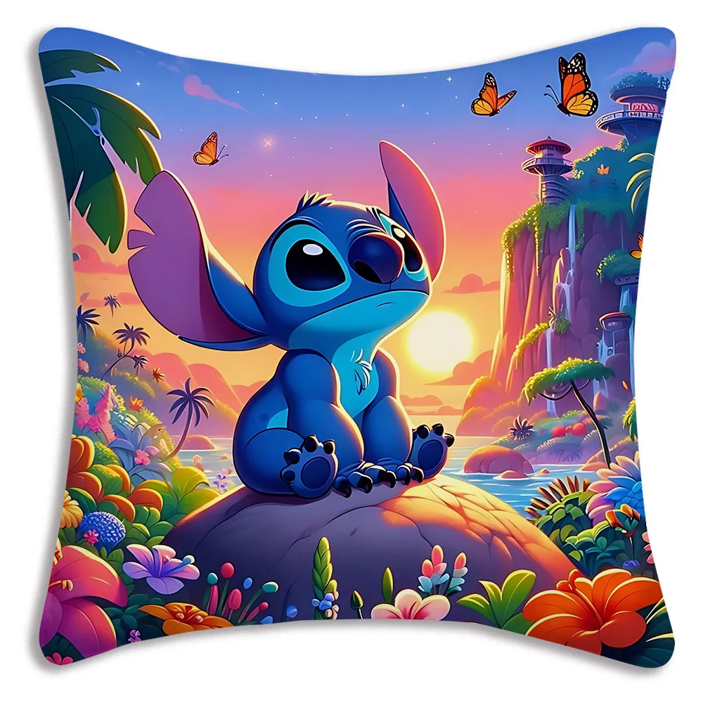 Hot Cartoon Anime S-Stitchs Pillow Covers Cartoon Sofa Decorative Home Double-sided Printing Short Plush Cute Cushion Cover - Image 17