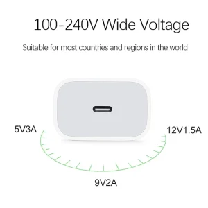 Original 20W USB-C Power Adapter For iphone 17 16 15 14 mini Pro Max Type C fast charger for Apple Cable for iPhone X 12 13 Plus