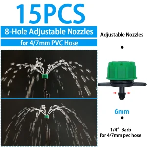 WUJIE Greenhouse Watering Sprinkler Dripper Drip Irrigation Garden Adjustable Mist Emitters Stake Micro Spray Rotating Nozzle